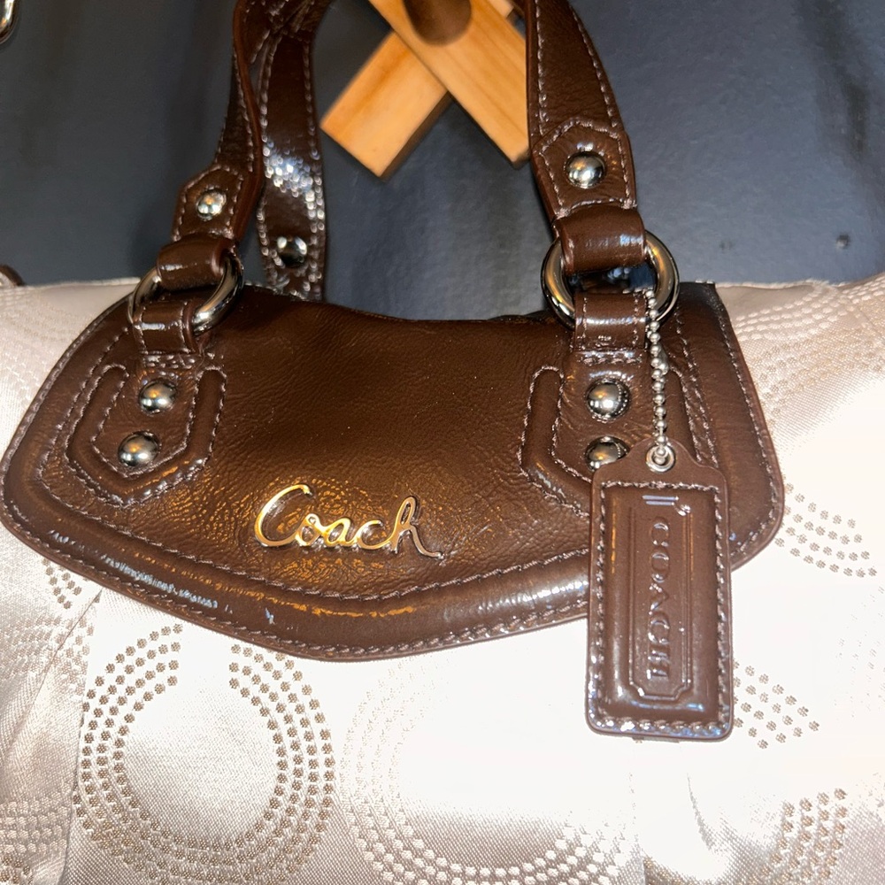 Coach Ashley Dotted OP Art Satchel -EUC- Y2K Shoulder Bag F20027 - Picture 2 of 15